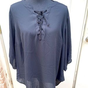 Worthington, Black, 3/4 Sleeve, Tunic, Size 1X